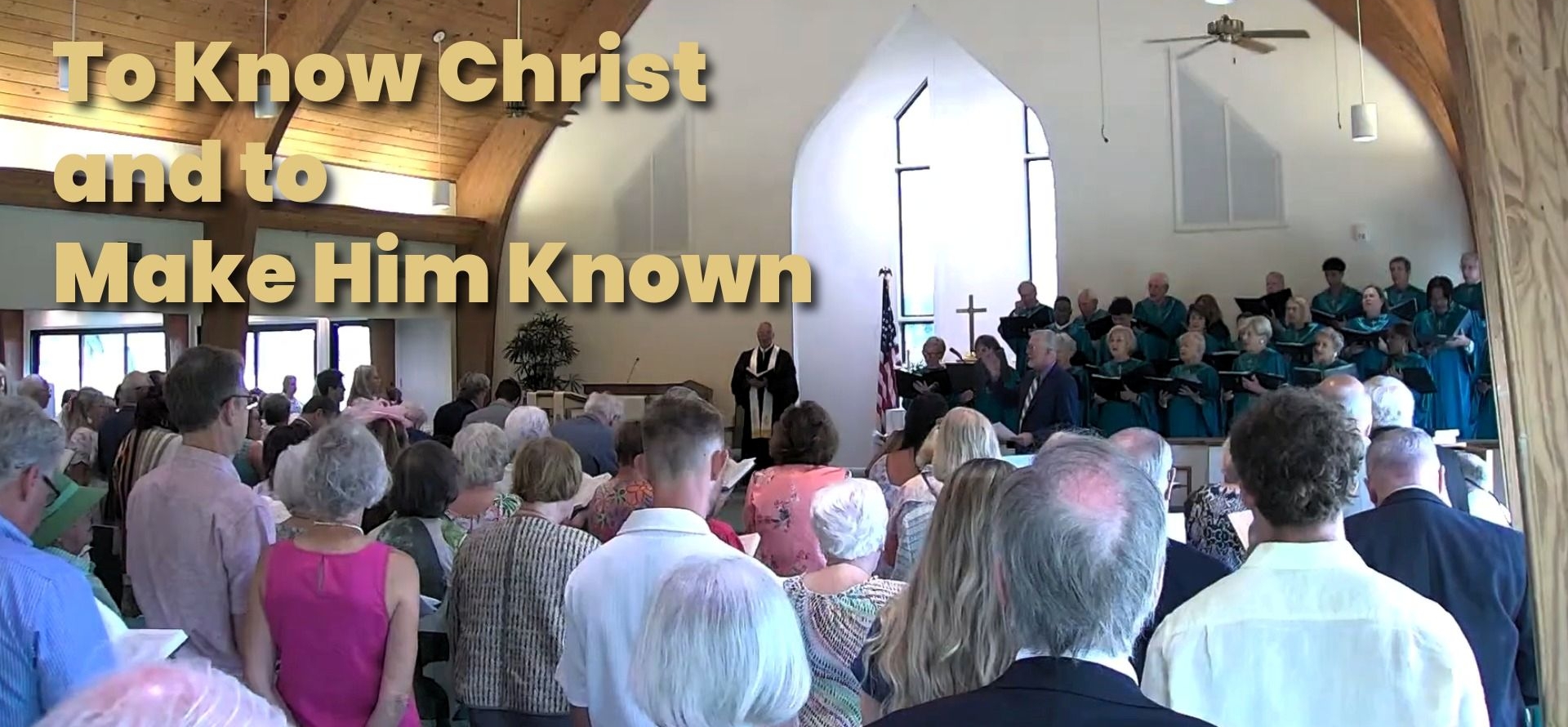 Chapel worship service with choir